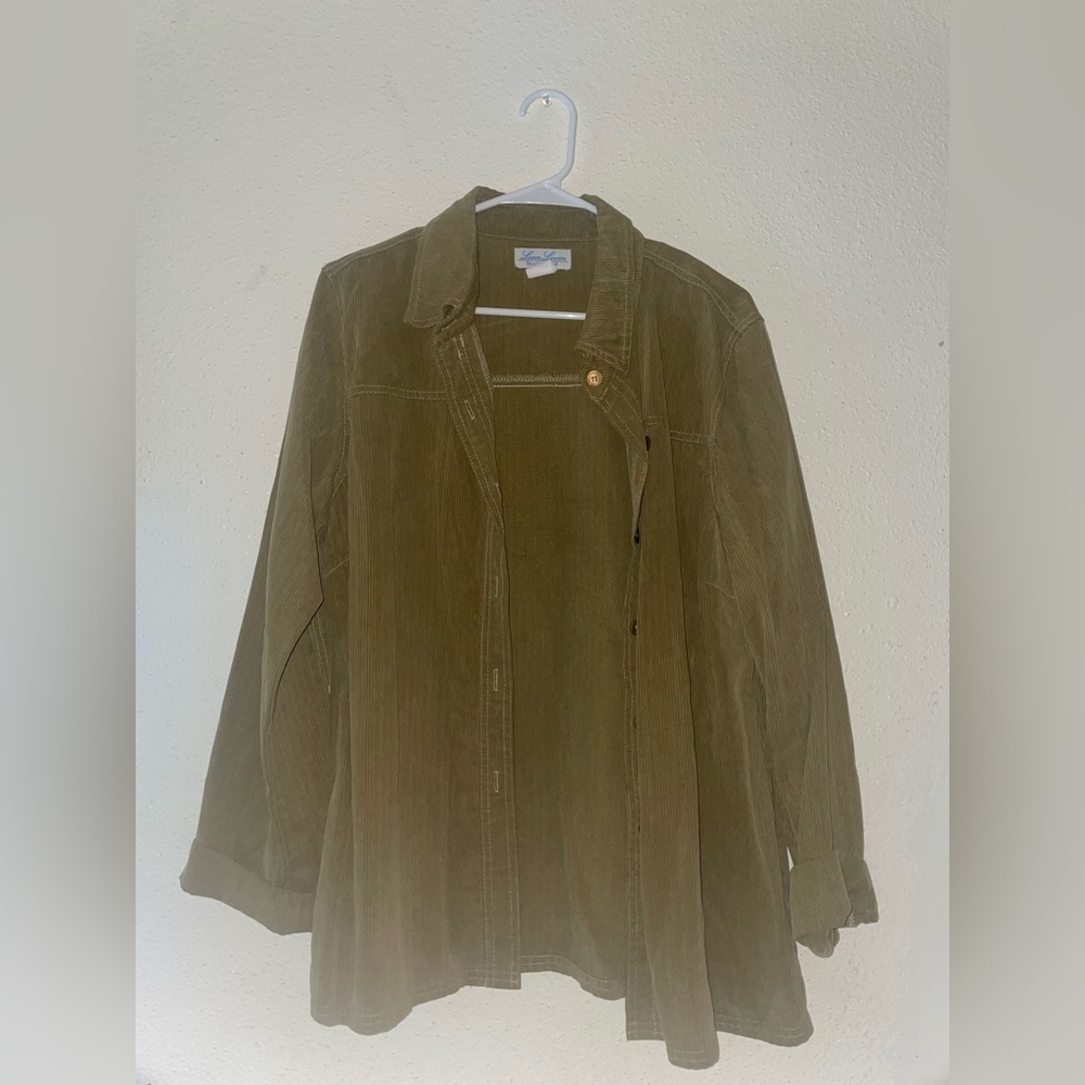 Green button down shirt